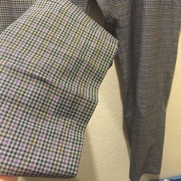 Halogen Plaid Trousers Pants Slacks Straight leg High Waisted 26 gray - Picture 4 of 6